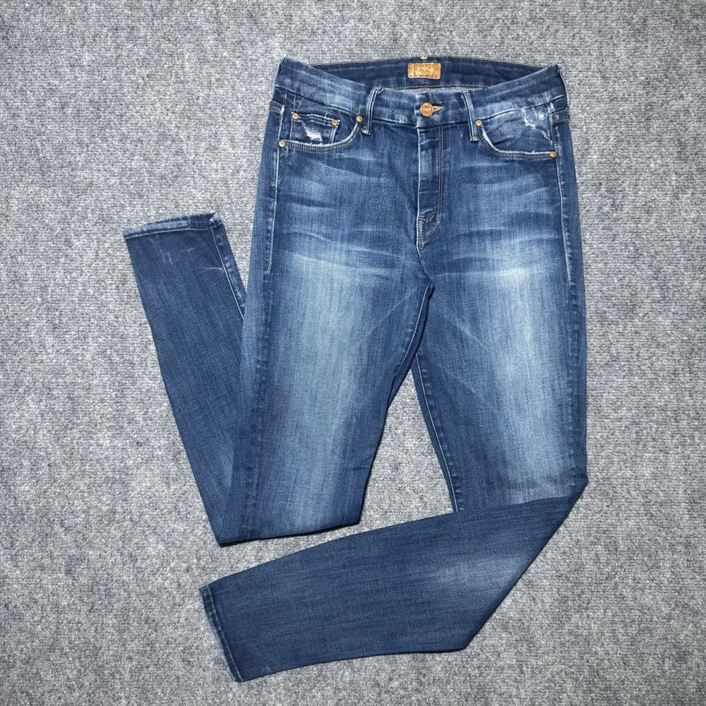 Mother The Looker Ankle Jeans 26 Skinny Mid Rise Blue Denim Tequila Truth Wash